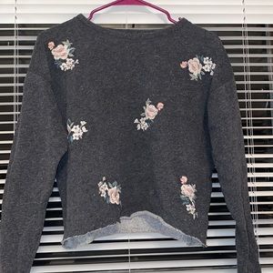 American Eagle Floral Sweater